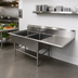 Thumbnail image #2 for John Boos Pro-Bowl 2-Compartment Freestanding Stainless Steel Sink with 20-Inch Right-Hand Drainboard