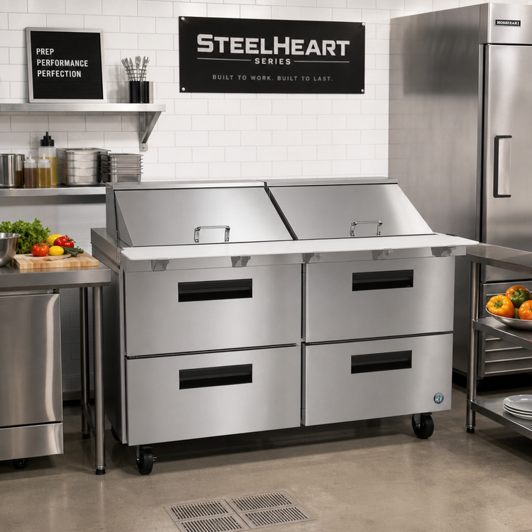 Product image #2 for Hoshizaki Steelheart 60-Inch Two-Section Mega Top Prep Refrigerator with 4 Drawers