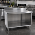 Thumbnail image #2 for Spec-Master Marine Series 120-Inch Stainless Steel Underbar Work Table with Open Front Cabinet Base
