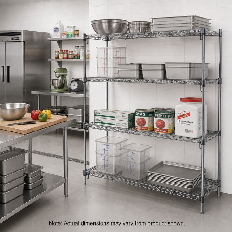 Product image #2 for Metro Super Erecta Super Adjustable Chrome-Plated Wire Add-On Shelving Unit, 48W x 18D x 63H, 4 Shelves