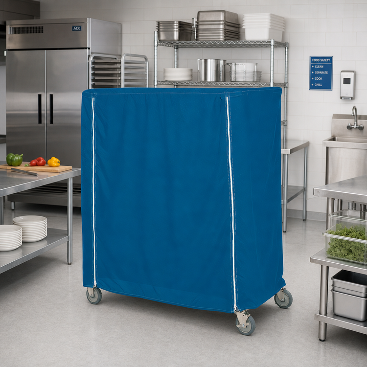 Product image #2 for Metro Mariner Blue Uncoated Nylon Banquet Cart Cover, 48 x 18 x 62 Inches