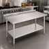 Thumbnail image #2 for John Boos Stallion Economy Stainless Steel Work Table with 5-Inch Backsplash and Adjustable Undershelf, 72 x 30 Inches