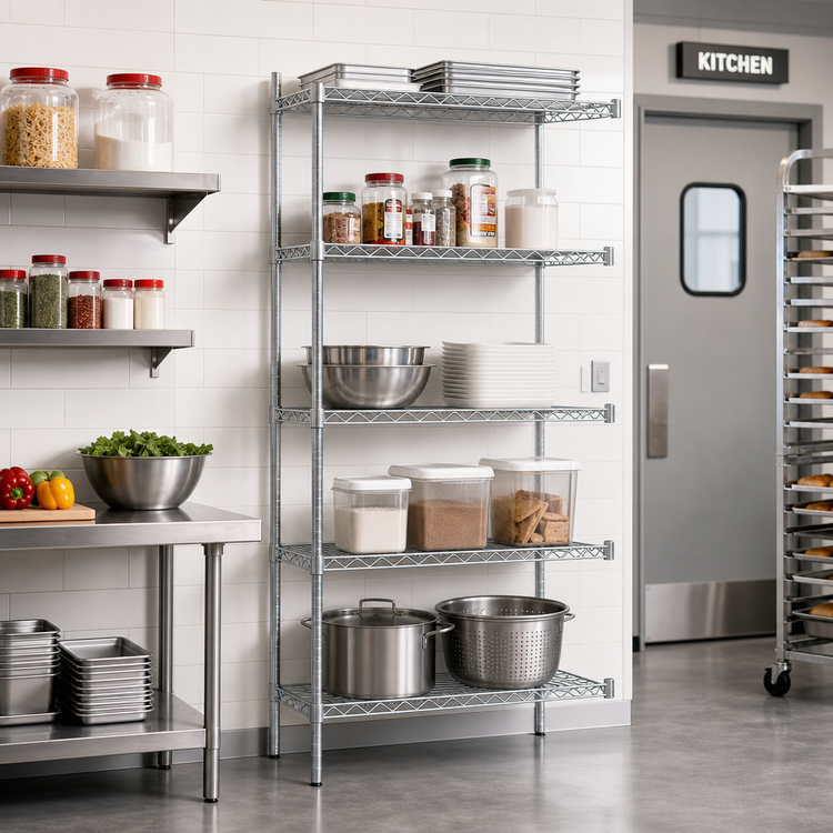 Product image #2 for EAGLEbrite 5-Tier Add-On Wire Shelving Unit, 24-Inch W x 18-Inch D x 74-Inch H, Zinc Finish
