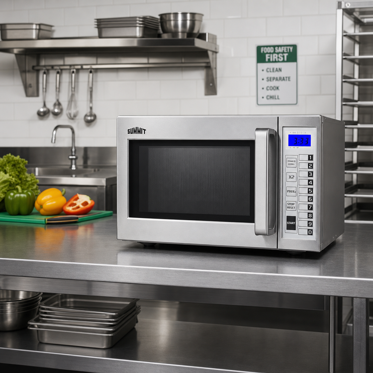 Product image #2 for Summit Commercial SCM1000SS 1000-Watt Countertop Microwave Oven, 0.9 Cu. Ft., Stainless Steel