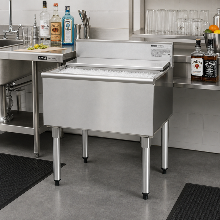 Product image #2 for Eagle Group 1800 Series Underbar Ice Chest, 24" W x 20" D, 8" Deep Insulated Bin, 37 lb Capacity