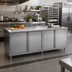 Thumbnail image #2 for BK Resources Dual-Access Stainless Steel Chef Table with Cabinet Base and Locking Hinged Doors, 96 x 30 Inch