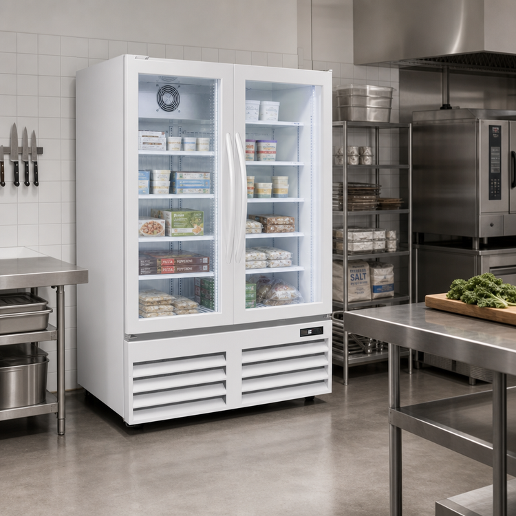 Product image #2 for Excellence GDF-15 Two-Section Low-Temp Glass Door Freezer, 36-Inch, Bottom-Mount Self-Contained, White