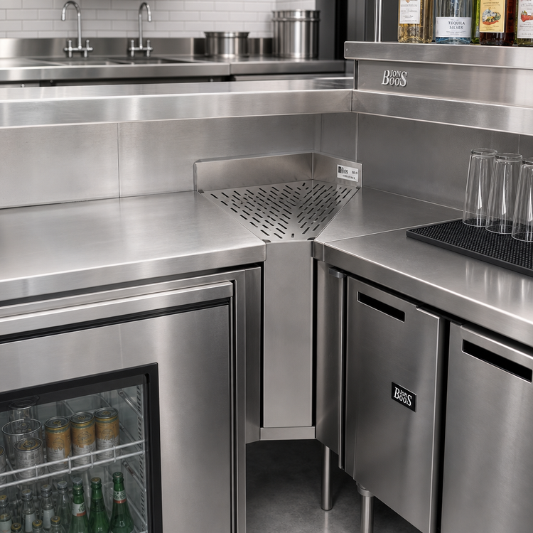Product image #2 for John Boos Underbar Inside Corner 45° Drainboard Angle Filler
