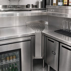 Thumbnail image #2 for John Boos UBDB-2112-45-IC Underbar Inside Corner 45° Drainboard Angle Filler, 18/300 Stainless Steel