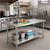 Thumbnail image #2 for Advance Tabco 60-Inch x 24-Inch Stainless Steel Work Table with Adjustable Undershelf, 14-Gauge 304 Top