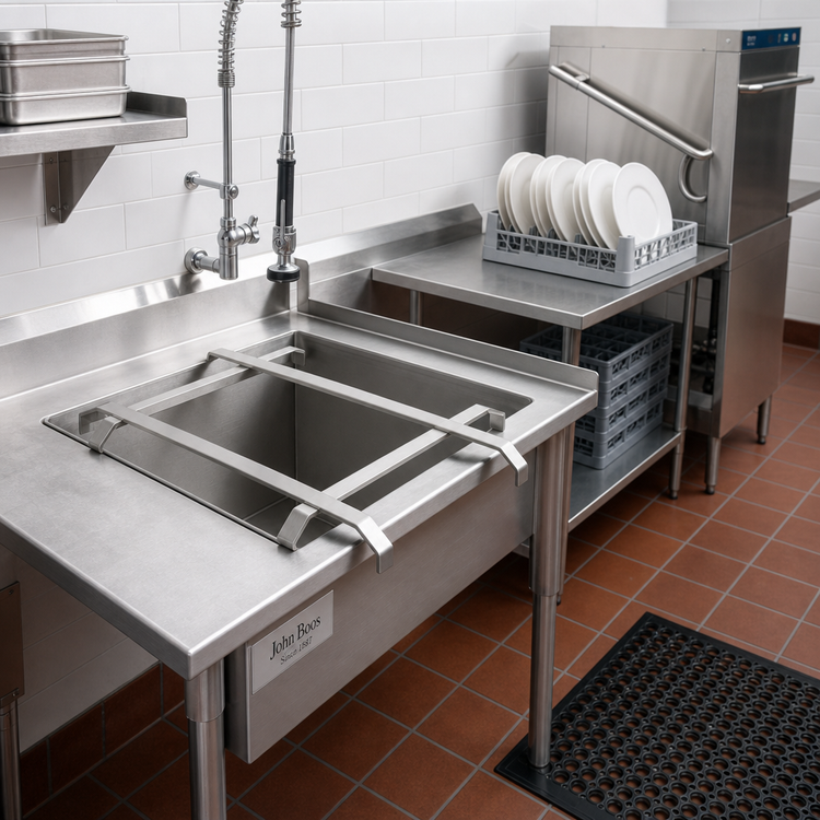 Product image #2 for John Boos Stainless Steel Replacement Dishtable Rack Slide for DT3B 18" x 18" Sink Bowls