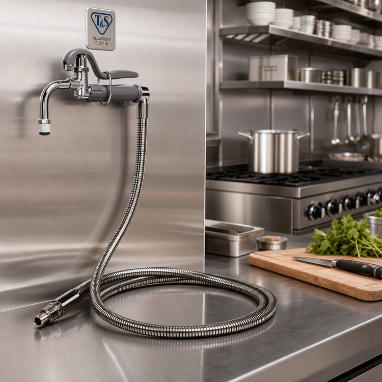 Product image #2 for T&S Brass Pot and Glass Filler Faucet with Aerator and Automatic Shut-Off Valve