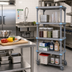 Thumbnail image #2 for Quantum Millenia 4-Shelf Mobile Polymer Starter Shelving Unit, 30W x 21D x 74H, Gray