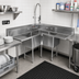 Thumbnail image #2 for John Boos Pro-Bowl 3-Compartment Corner Sink with Dual 30-Inch Drainboards