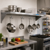Thumbnail image #2 for BK Resources 48-Inch Wall-Mount Stainless Steel Overshelf with Pot Rack