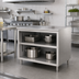 Thumbnail image #2 for Sapphire Manufacturing Open Front Enclosed Base Stainless Steel Dish Cabinet with Adjustable Shelf, 36 x 30 x 36 Inches