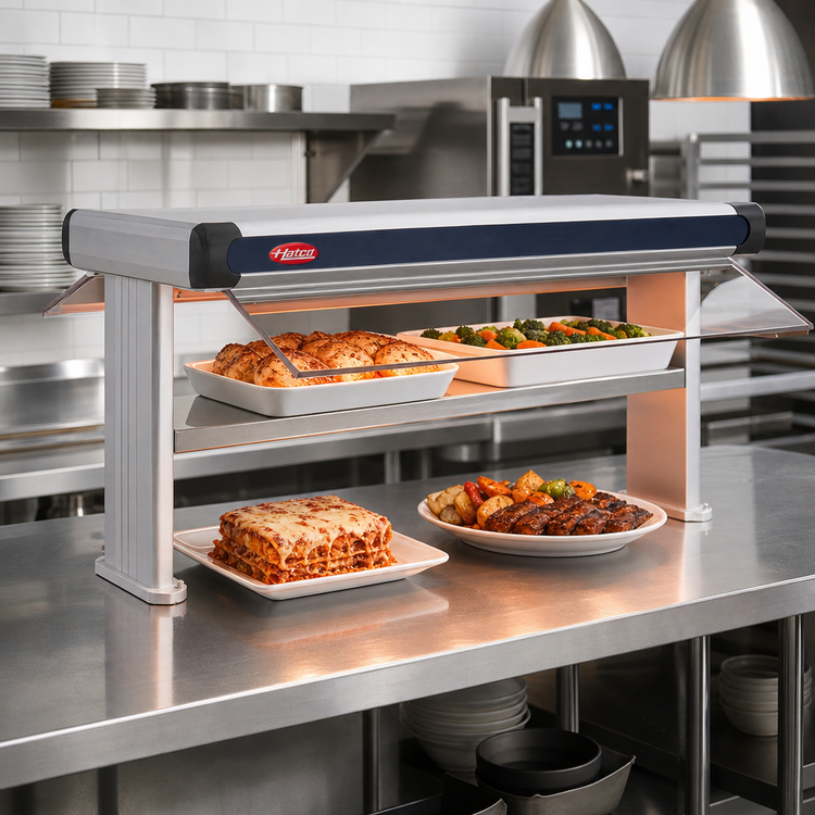 Product image #2 for Hatco Glo-Ray Designer Dual Infrared Strip Heater with 14-Inch Designer Stands, 69-1/2 Inch Wide, Aluminum, 6-Inch Spacing