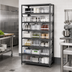 Thumbnail image #2 for Quantum Heavy-Duty Stationary Wire Shelving Unit with 8 Shelves and 21 Clear Bins