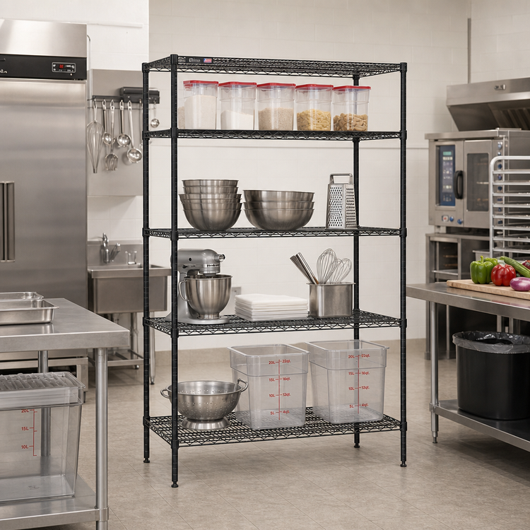 Product image #2 for Eagle Add-A-Shelf 4-Tier Wire Shelving Starter Unit, 36 in. W x 18 in. D x 74 in. H, Black Epoxy
