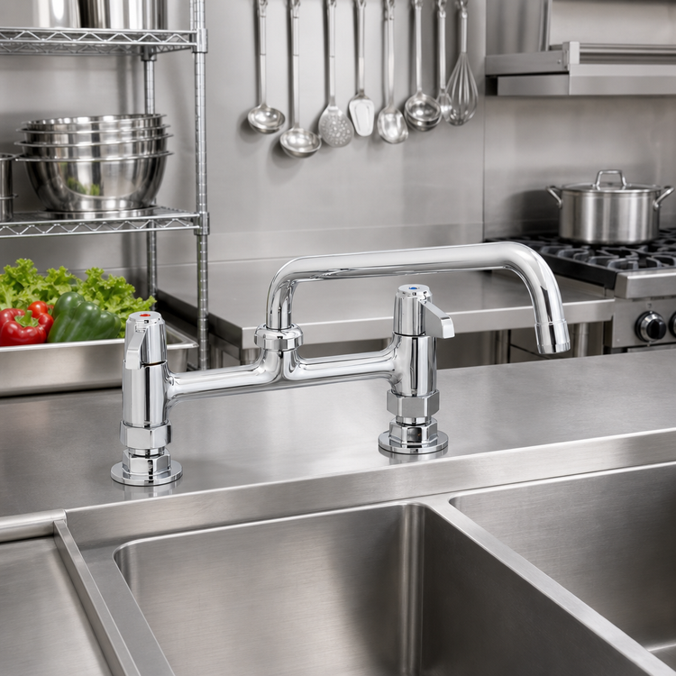 Product image #2 for equip 8-Inch Centers Deck Mount Mixing Faucet with 14-Inch Swing Nozzle