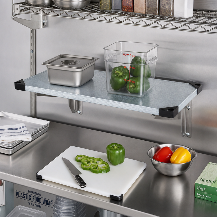 Product image #2 for Quantum 24" W x 21" D Solid Shelf, 18-Gauge Galvanized Steel with Marine Edge