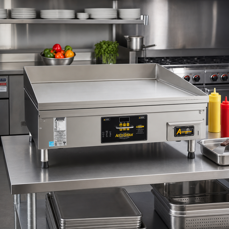Product image #2 for AccuTemp AccuSteam 36-Inch x 30-Inch Electric Steam-Heated Countertop Griddle, Digital Controls, 480V/3-Phase
