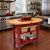 Thumbnail image #2 for Boos Block Elliptical C-Table Commercial Work Table with 1-1/2 Inch Butcher Block Top and 2 Slatted Undershelves, 72 x 30 x 35 Inch