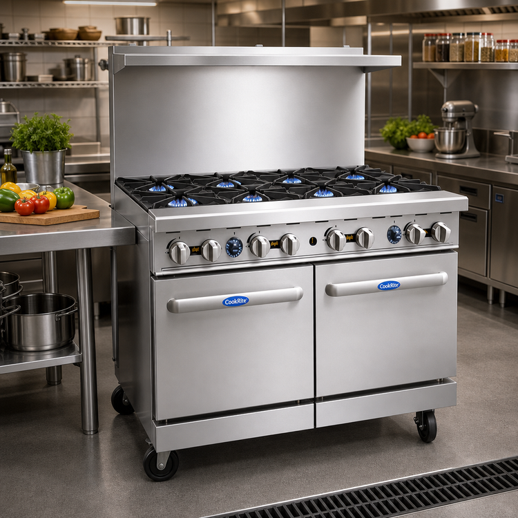 Product image #2 for CookRite 48-Inch 8-Burner LP Gas Range with Double Space Saver Ovens