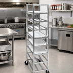 Thumbnail image #3 for Channel Manufacturing UPR8 Aluminum Platter Rack, End-Load, 8 Shelves, 12-1/2 in. Platter Size, 5 in. Swivel Casters