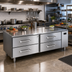 Thumbnail image #2 for Randell 92-Inch Three-Section Remote Refrigerated Chef Base Equipment Stand with 6 Drawers