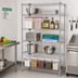 Thumbnail image #2 for Quantum 48-Inch W x 24-Inch D x 63-Inch H 304 Stainless Steel Wire Shelving Starter Kit with 5 Shelves and 4 Posts