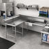 Thumbnail image #2 for Eagle Group Corner Soiled Dishtable, 120-Inch Machine-to-Corner x 60-Inch Corner-to-End, Left-to-Right Operation, 16-Gauge 304 Stainless Steel