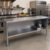 Thumbnail image #2 for John Boos Open Front Cabinet Base Stainless Steel Work Table, 144 x 24 Inches, 14-Gauge Flat Top