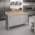 Thumbnail image #2 for John Boos Enclosed Base Wood Top Work Table with Sliding Doors and 4-Inch Coved Riser, 72 x 24 x 40-1/2 Inches