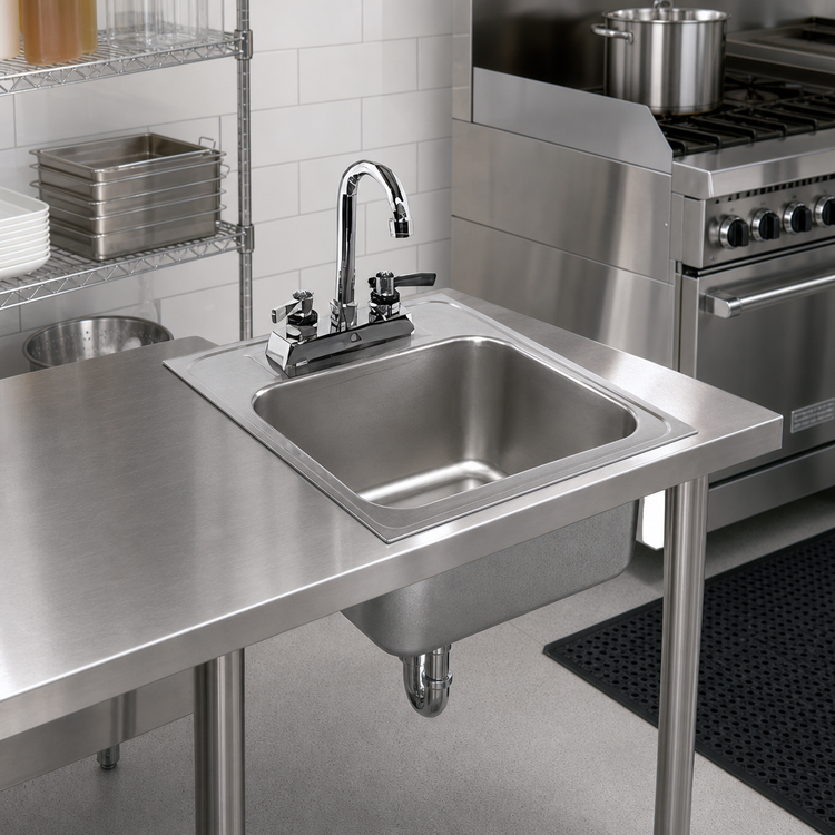 Product image #2 for Glastender 14-Inch Drop-In Stainless Steel Hand Sink, Less Faucet