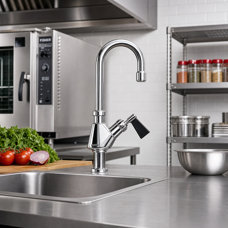 Product image #2 for Fisher 30130 Deck Mount Single-Hole Manual Faucet with 12-Inch Swing Spout