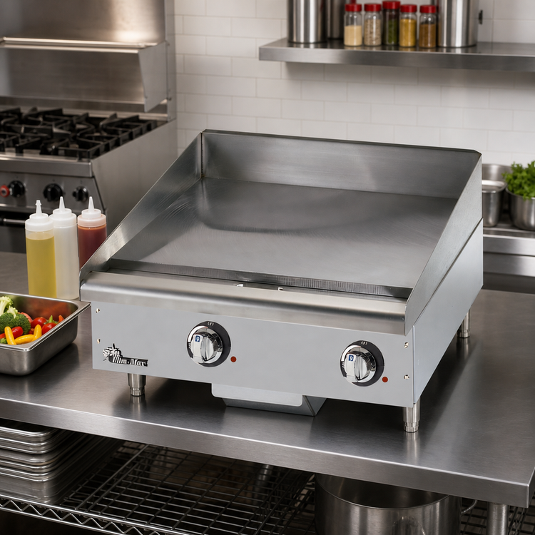 Product image #2 for Ultra-Max Heavy Duty Electric Countertop Griddle with 24 x 24 Inch Polished Steel Cooking Surface, 208/240V