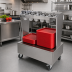 Thumbnail image #2 for Advance Tabco Triumph (Supreme) BSWS-B Open Silverware Stand, 12-Cylinder Capacity, Tray Shelf, Braked Casters