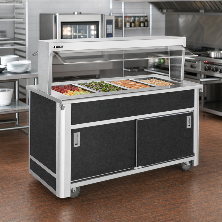 Product image #2 for Atlas Metal BLC-4-BU 4-Pan Mobile Iced Cold Buffet Serving Counter