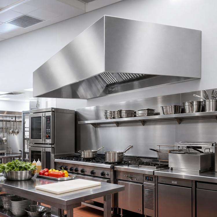 Product image #2 for SpecAir HEIA96-102 Wall Type Make-Up Air Compensating Exhaust Hood - 102"W x 51"D