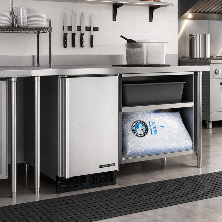 Product image #2 for Hoshizaki C-80BAK Undercounter Nugget Ice Machine with Built-In Storage Bin