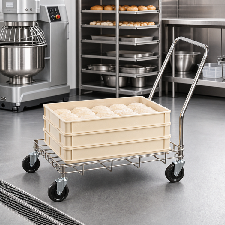 Product image #3 for Wire Dough Box Dolly for 18 x 26 Dough Boxes, 400 lb Capacity
