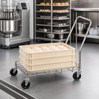 Thumbnail image #4 for Winco DWR-2617 Wire Dough Box Dolly for 18 x 26 Inch Boxes, 400 lb Capacity, Handle, 3-3/4 Inch Casters