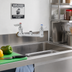 Thumbnail image #2 for T&S Brass 8-Inch Wall-Mounted Double Pantry Sink Mixing Faucet, Less Nozzle