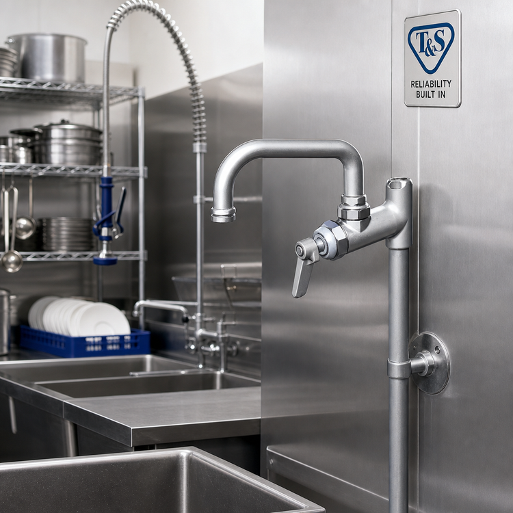 Product image #2 for T&S Brass Pre-Rinse Add-On Faucet with 6-Inch Swivel Nozzle and Cerama Cartridge