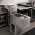 Thumbnail image #2 for BK Resources Underbar Glass Rinser Hand Sink with Die Wall and Base, 12 Inch Wide, 304 Stainless Steel