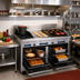 Thumbnail image #2 for Comstock-Castle 48-Inch Commercial Gas Range with 2 Open Burners, 18-Inch Griddle, 18-Inch Char-Broiler, and Dual Space-Saver Ovens