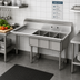 Thumbnail image #2 for Three-Compartment Stainless Steel Convenience/Deli Sink with Left Drainboard, 44-1/2 x 19-1/2 Inches