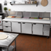 Thumbnail image #2 for Beverage-Air DPD119HC-2 119-Inch Four-Section Pizza Top Refrigerated Prep Table with 2 Drawers and 3 Doors
