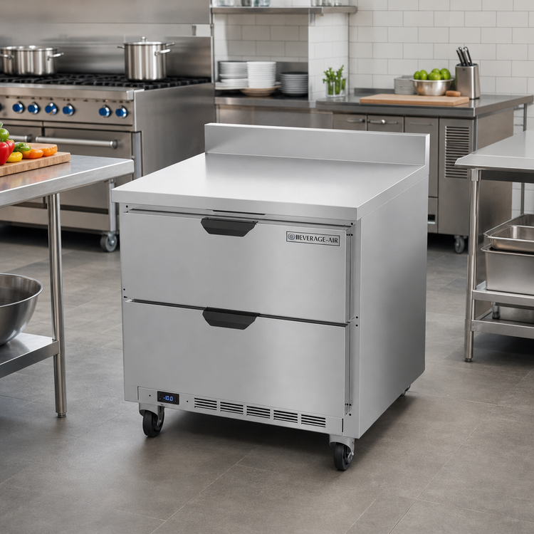 Product image #2 for Beverage-Air 32-Inch One-Section Worktop Freezer with 2 Drawers, 7.2 Cu. Ft.